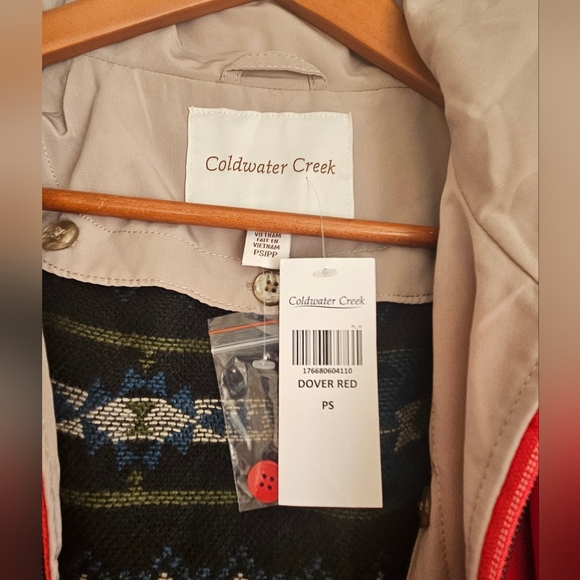NWT Coldwater Creek All Weather Vest Long Dover Red Petite Small - Picture 10 of 16